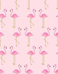 cartoon flamingo seamless pattern