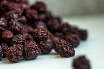 Dry cherry natural organic food photography