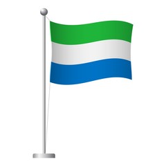 sierra leone flag on pole icon