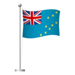 Fototapeta premium Tuvalu flag on pole icon