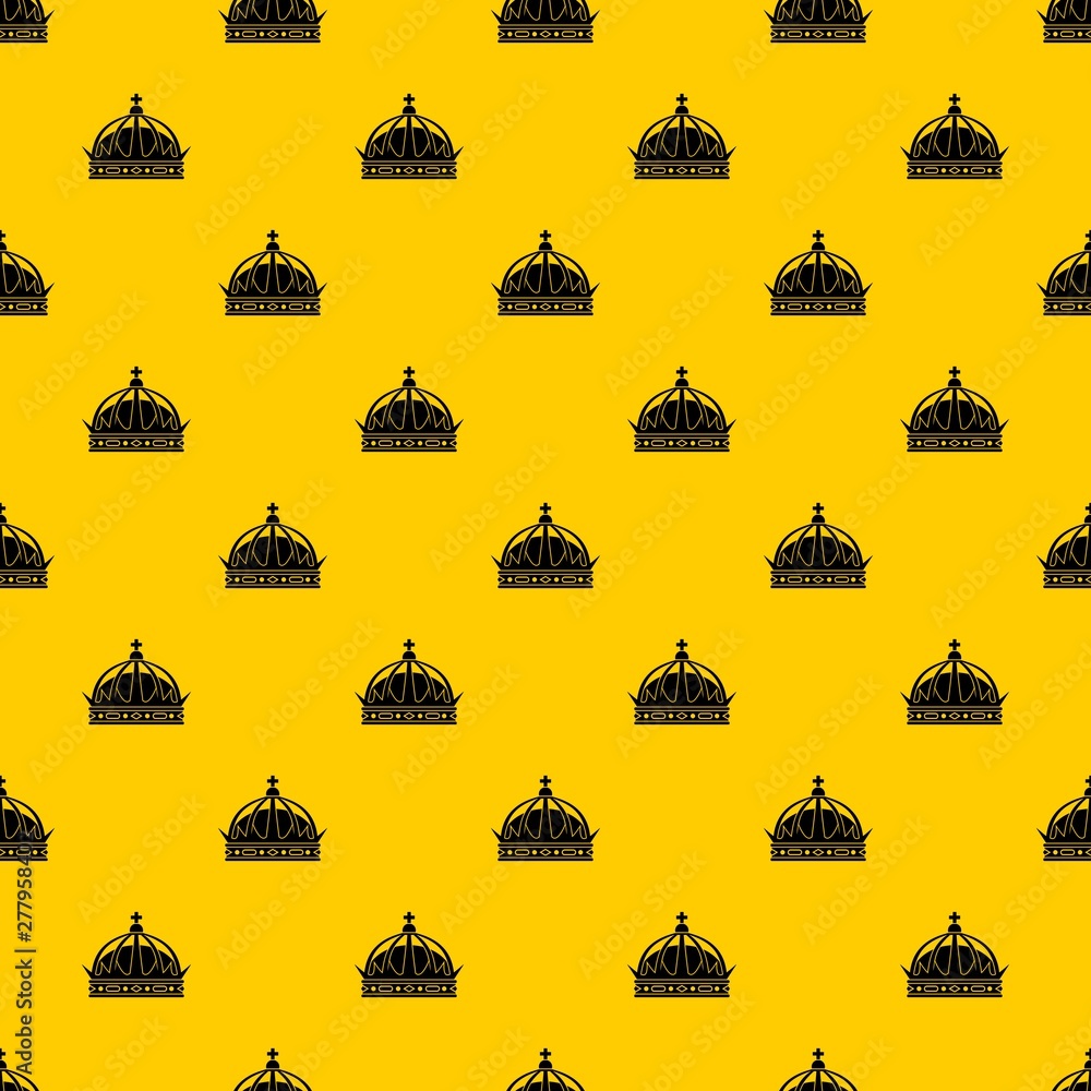 Poster crown pattern seamless vector repeat geometric yellow for any design