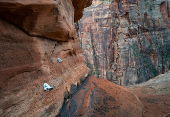Mountain Climbing bolts Zion National Park