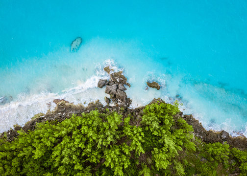 A tropical island from above