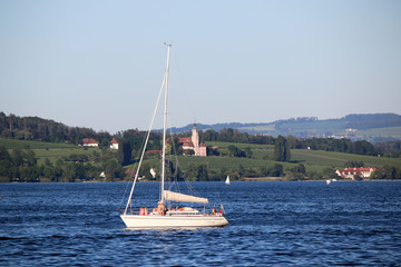 Fototapeta na wymiar Bodensee Segelboot Birnau