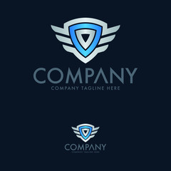 Wings and Shield Logo Design Template
