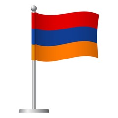 armenia flag on pole icon
