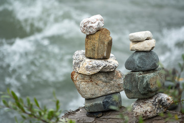 Fototapeta na wymiar Balancing stones in equilibrium.
