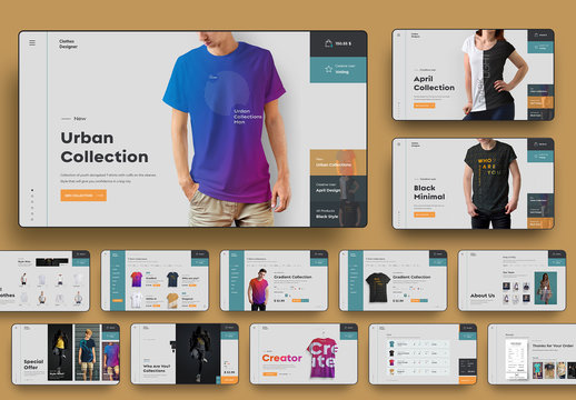 User Interface E-Commerce Website Page Layout Set