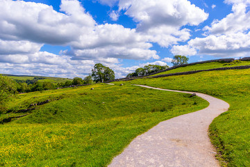 A path to Malham Cove Yorkshire Dales National Park Tourist Attraction, England, UK
