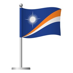 Marshall Islands flag on pole icon