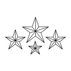 Fototapeta premium set of stars decoration isolated icon