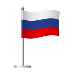 russia flag on pole icon