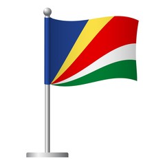 Seychelles flag on pole icon