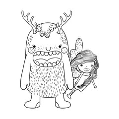 little fairy with monster characters