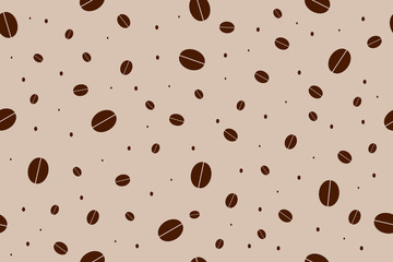 coffee beans Vector seamless pattern. coffee beans background for wrapping paper, package, scrapbooking, textile design.