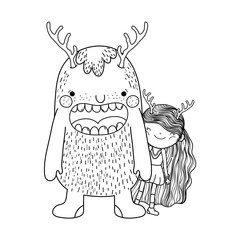 little fairy with monster characters