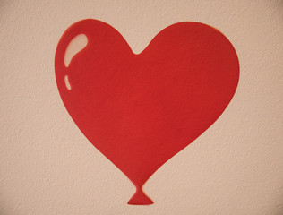 red heart on wall