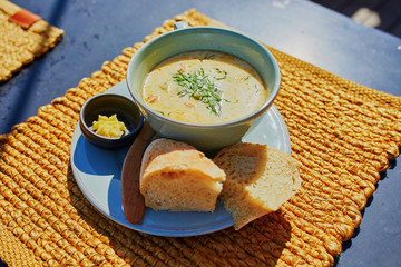Traditional Finnish salmon soup