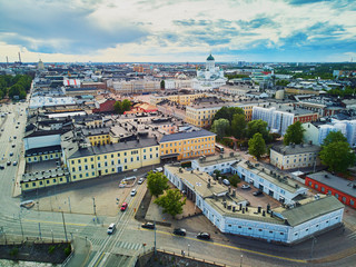 Scenic aerial view of Helsinki Cathedral