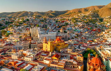Guanajuato City View of the Sunset from the Pipila Monument on the Hill