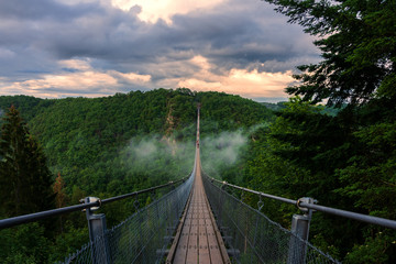 View of a suspension bridge in Germany, Geierlay.