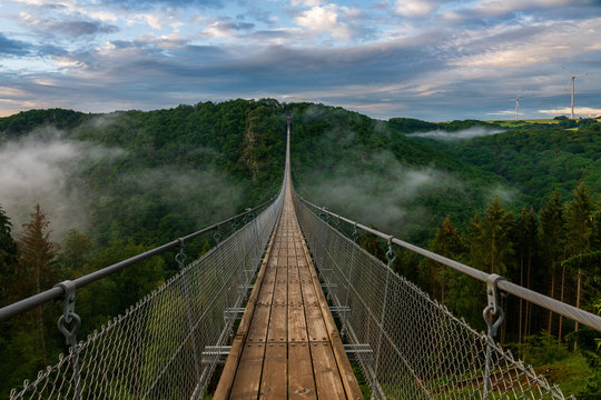 View of a suspension bridge in Germany, Geierlay.