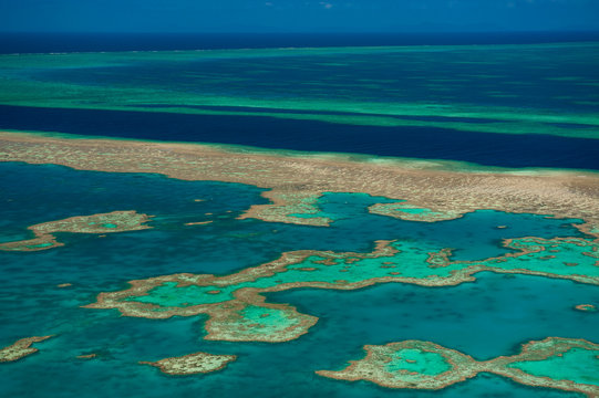 Aerial view of the Great Barrier Reef, Queensland, Australia
