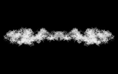 Smoke shape isolated on black, title element, underline
