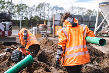 Bauarbeiter auf Baustelle