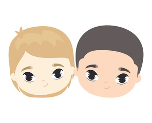 heads of cute little kids avatar character