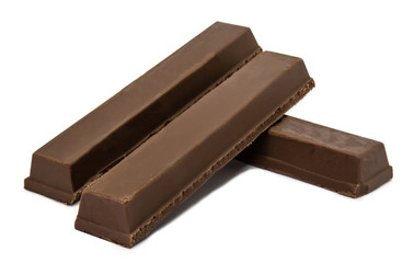 Chocolate row, isolated on  white background