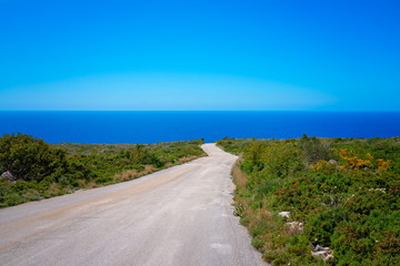 Road towards the sea coast  on Zante Island