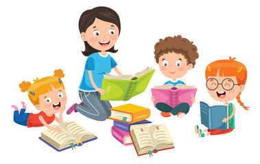 Vector Illustration Of Children Education