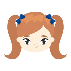 head of cute little girl avatar character