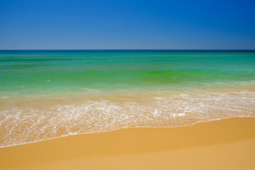 Beach Alvor Poente in Algarve, Portugal.