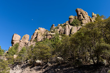 Organ pipe formation or hoodoos at Chiricahua National Monument in Southeastern Arizona is an area...