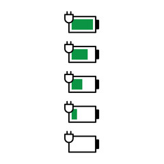 Fototapeta premium Icon set of battery charge indicator