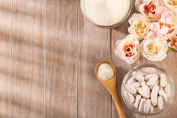 Collagen protein - Hydrolyzed. Strengthening and improving the health of cartilage and tendons. Text space