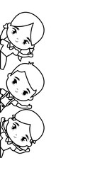 cute little students avatar character