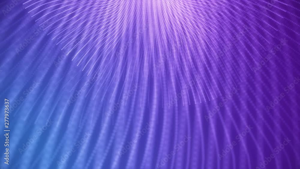 Poster 4k abstract loopable blue and red cg motion waving dots texture with glowing defocused particles. cy