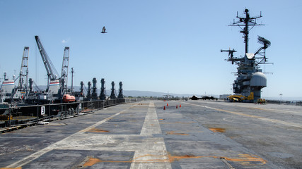 Flight deck of USS Hornet (CVS-12), Alameda, California, USA