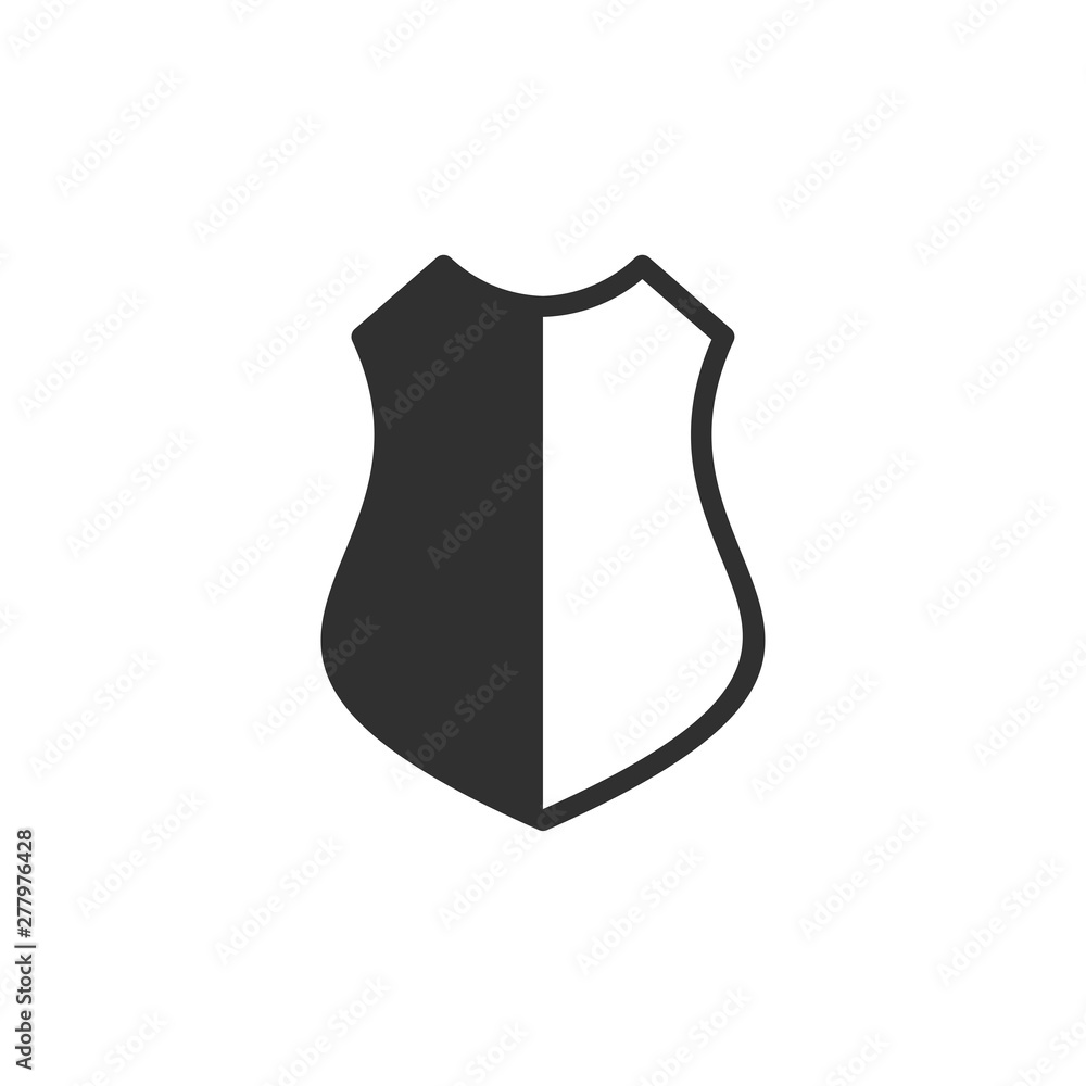 Fototapete shield icon template color editable. shield symbol vector sign isolated on white background. simple 