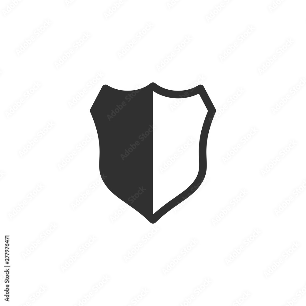 Fototapete shield icon template color editable. shield symbol vector sign isolated on white background. simple 