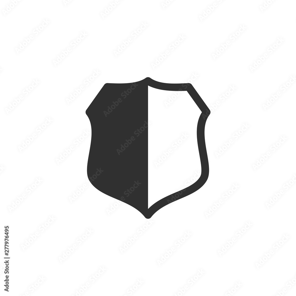 Fototapete shield icon template color editable. shield symbol vector sign isolated on white background. simple 