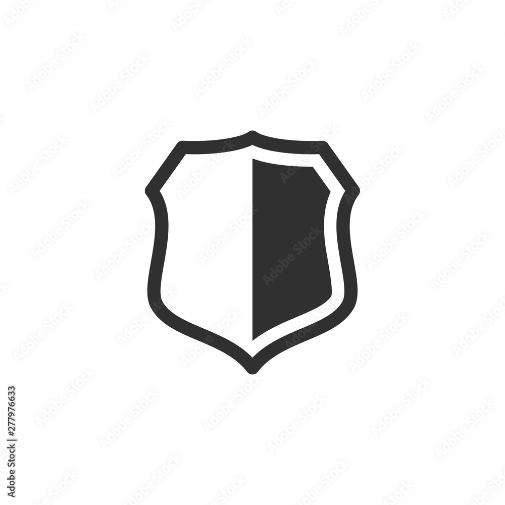 Fototapete shield icon template color editable. shield symbol vector sign isolated on white background. simple 