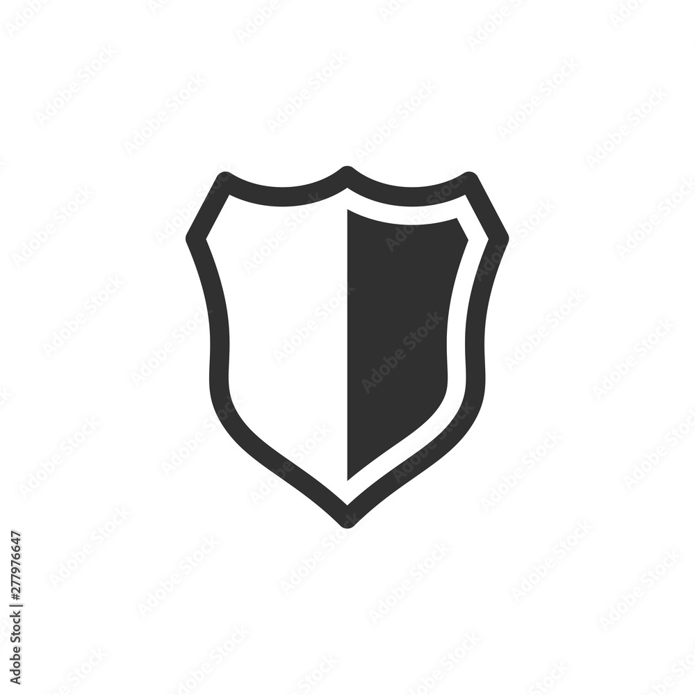 Fototapete shield icon template color editable. shield symbol vector sign isolated on white background. simple 