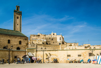 Fes, Morocco - October 17, 2013. Old Medina during Eid al Adha festival