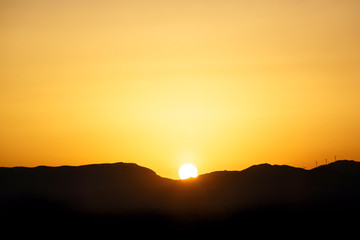 Beautiful Mountain And Sunset Over Catalonia, Spain.