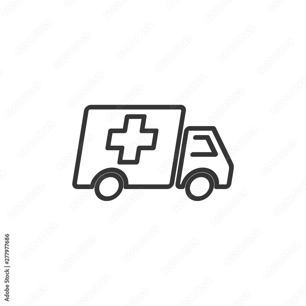 Aufkleber ambulance truck icon template color editable. ambulance car symbol vector sign isolated on white bac