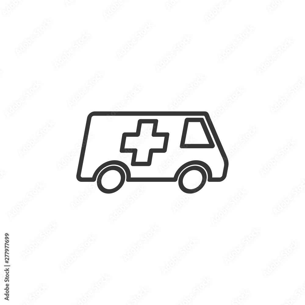 Poster ambulance truck icon template color editable. ambulance car symbol vector sign isolated on white bac